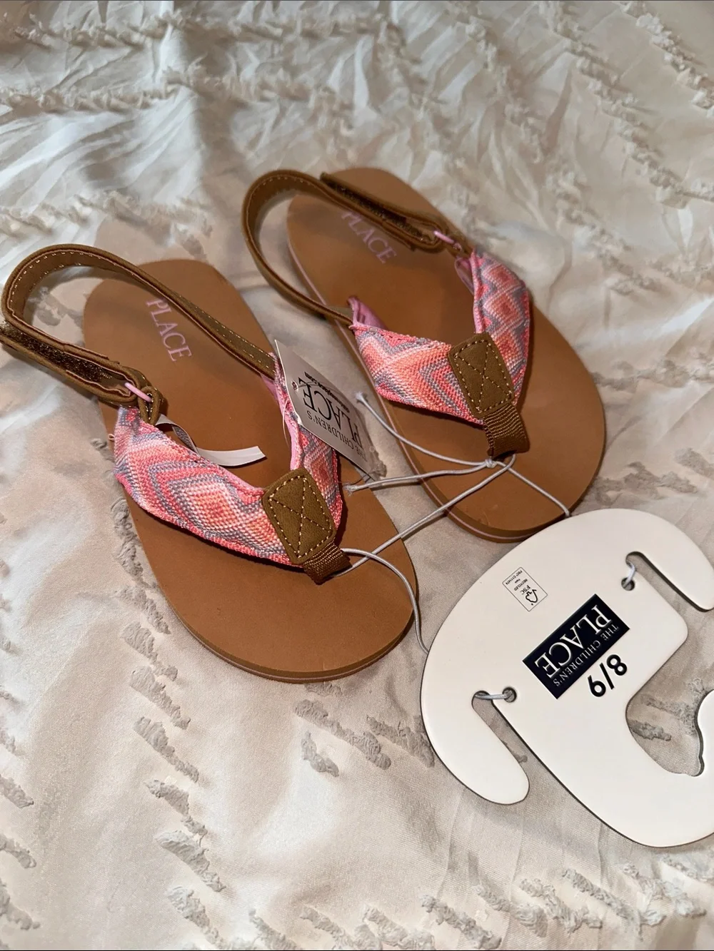 The Children's Place Pink Patterned Girls Thong Sandals